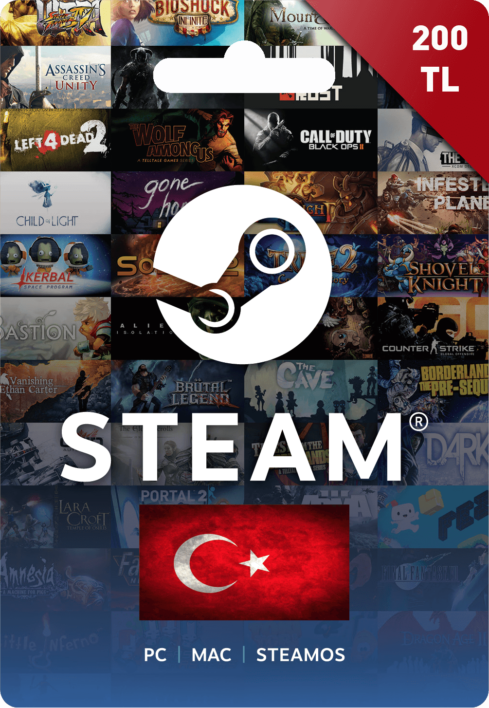 Steam Wallet Code 200 TL