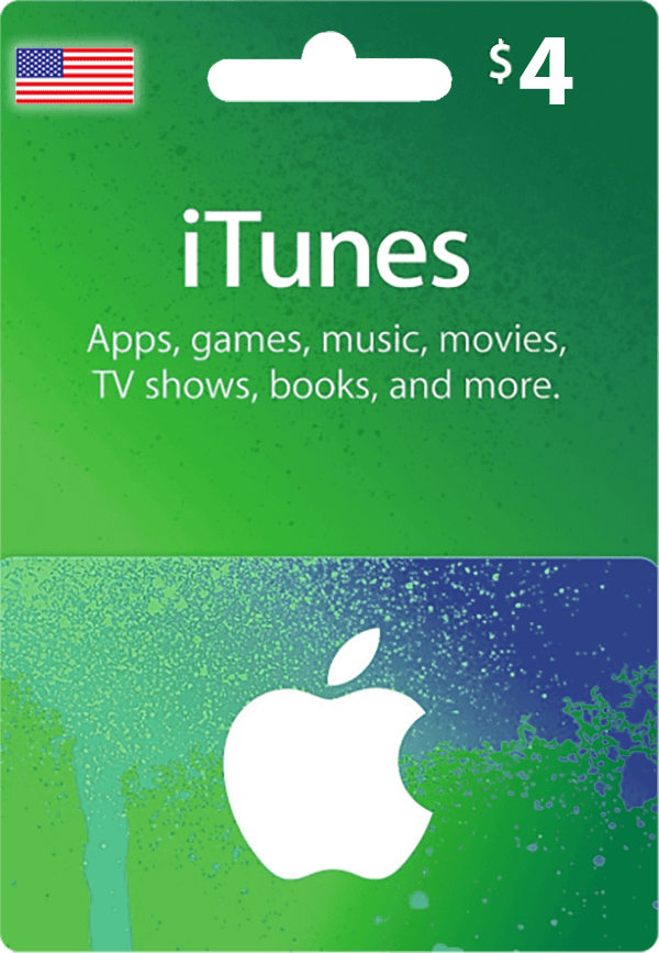 Itunes Gift Cards US $4 iTunes Gift Card