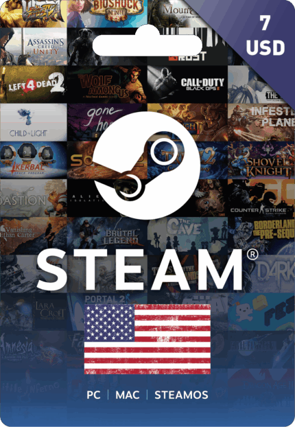 Steam Wallet Code USA 7 USD