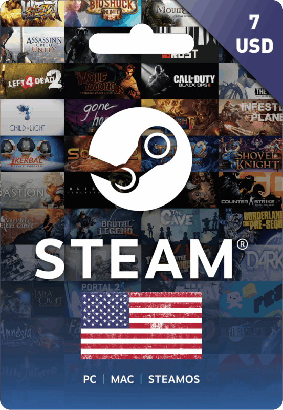 Steam Wallet Code USA 7 USD