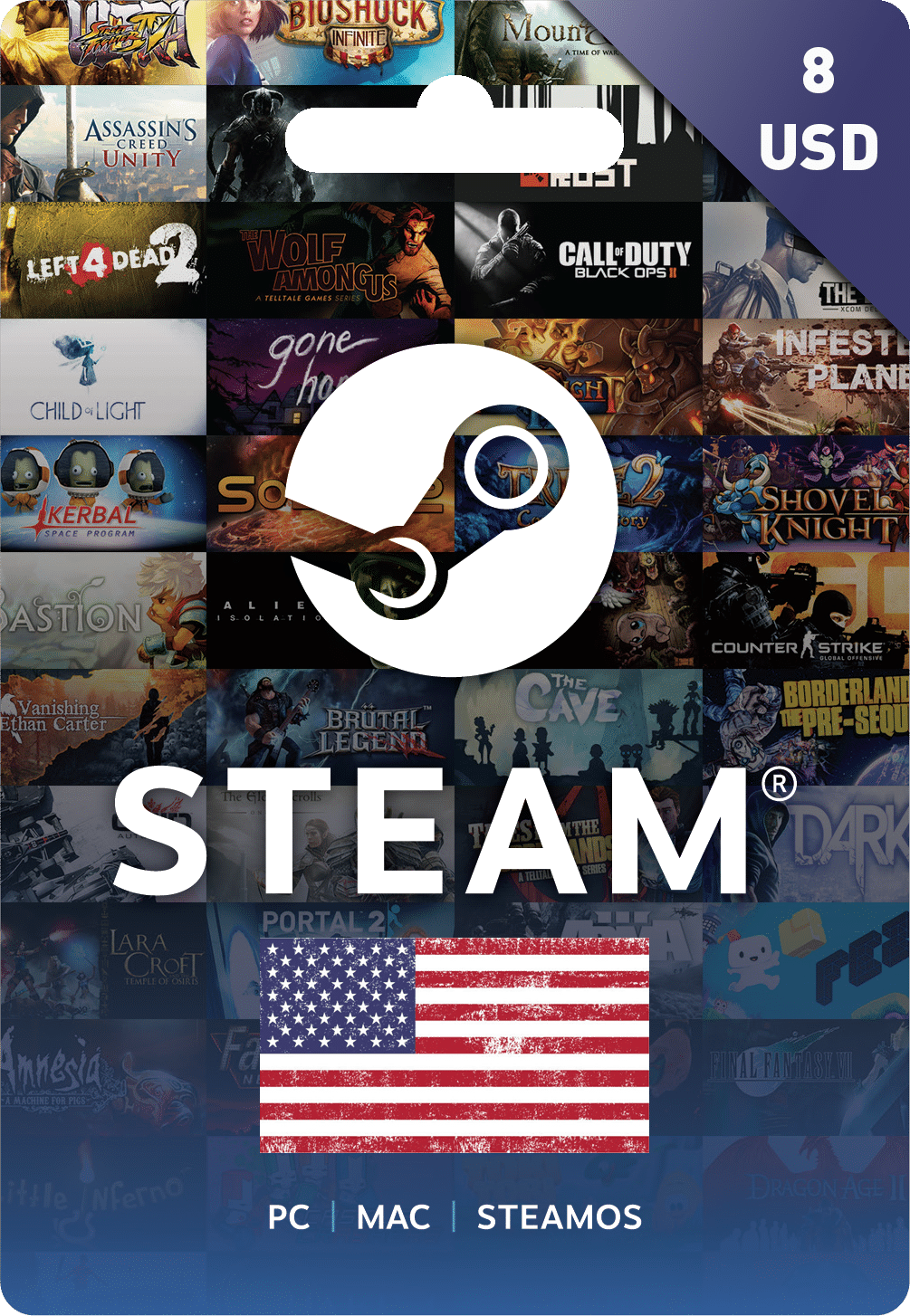 Steam Wallet Code USA 8 USD Steam Wallet Code USA 8 USD