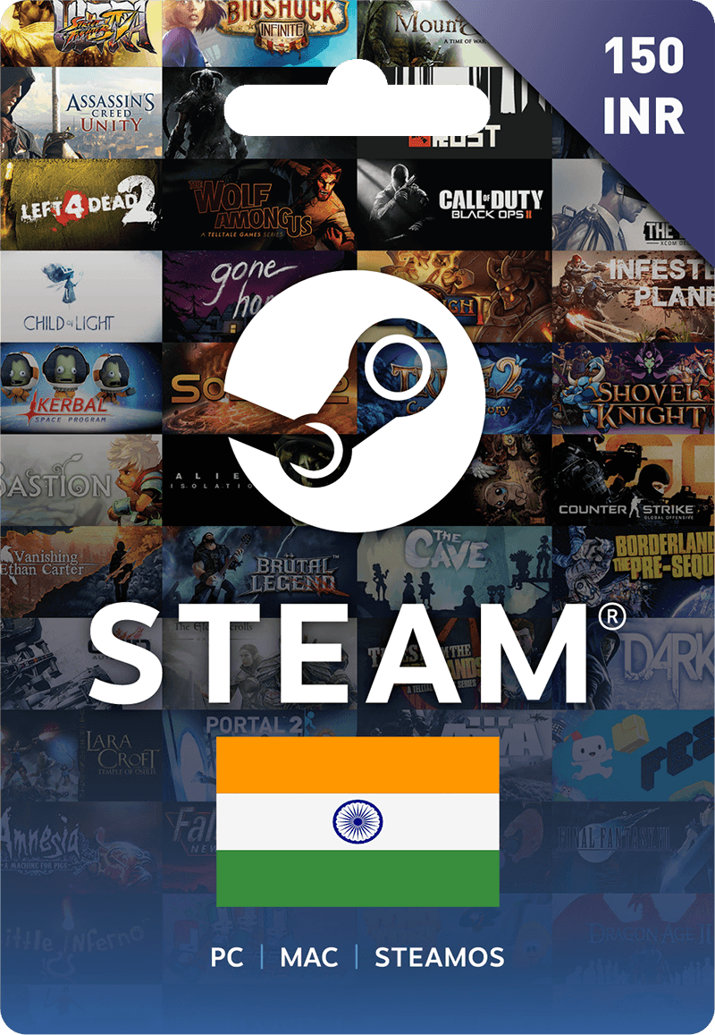 Steam Wallet Codes 150 INR Steam Wallet Codes 150 INR
